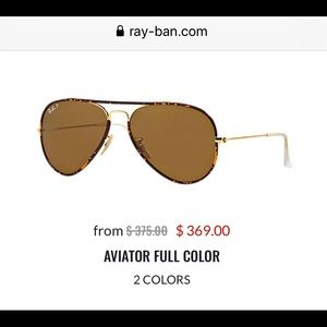 Polarized Ray-Ban Tortoise Aviator Sunglasses